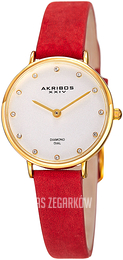 Akribos XXIV Diamond Srebrny/Skóra Ø28 mm AK882BUR