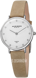 Akribos XXIV Diamond Srebrny/Skóra Ø28 mm AK882WT