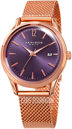 Akribos XXIV Classic Purpurowy/Stal w kolorze różowego złota Ø38 mm AK930PU