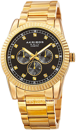 Akribos XXIV Diamond Czarny/Stal w odcieniu złota Ø41 mm AK958YGBK