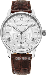 Alexander Statesman Srebrny/Skóra Ø42 mm A102-06