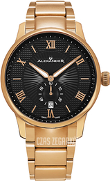 Alexander Statesman Czarny/Stal w kolorze różowego złota Ø42 mm A102B-05