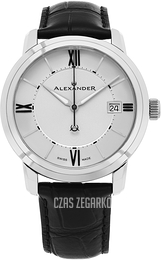 Alexander Heroic Srebrny/Skóra Ø40 mm A111-02