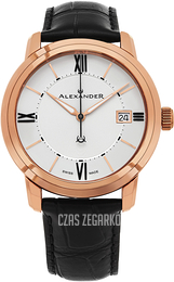 Alexander Heroic Srebrny/Skóra Ø40 mm A111-06
