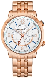 Alexander Journeyman Biały/Stal w kolorze różowego złota Ø42 mm A171B-02