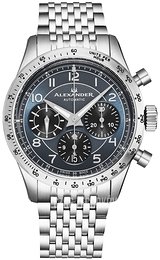 Alexander Chronograph Niebieski/Stal Ø42 mm A480-LE