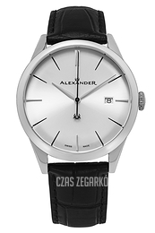 Alexander Heroic Srebrny/Skóra Ø40 mm A911-02