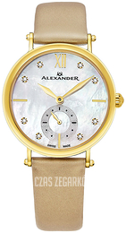 Alexander Monarch Srebrny/Skóra Ø34 mm AD201.02