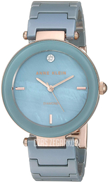 Anne Klein Diamond Niebieski/Stal w kolorze różowego złota Ø33 mm AK/1018RGLB