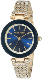 Anne Klein Crystal Niebieski/Stal w odcieniu złota Ø30 mm AK/1906NVGB
