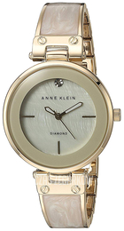 Anne Klein Diamond Biały/Stal w odcieniu złota Ø34 mm AK/2512IVGB
