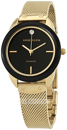 Anne Klein Diamond Czarny/Stal w odcieniu złota Ø32 mm AK/3258BKGB