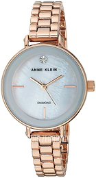Anne Klein Diamond Biały/Stal w kolorze różowego złota Ø30 mm AK/3386LGRG