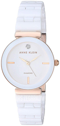 Anne Klein Diamond Biały/Stal w kolorze różowego złota Ø28 mm AK/3392WTRG