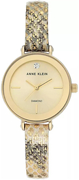 Anne Klein Diamond Żółte złoto/Skóra Ø30 mm AK/3508CHGD