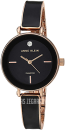 Anne Klein Diamond Czarny/Stal w kolorze różowego złota Ø30 mm AK/3620BKST