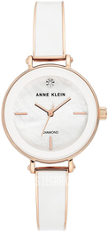 Anne Klein Diamond Biały/Stal w kolorze różowego złota Ø30 mm AK/3620WTST