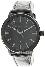 Armani Exchange Dress Czarny/Skóra Ø46 mm AX1459