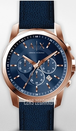 Armani Exchange Banks Niebieski/Skóra Ø44 mm AX1723