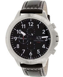 Armani Exchange Romulous Czarny/Skóra Ø50 mm AX1754