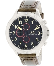 Armani Exchange Romulous Czarny/Skóra Ø50 mm AX1755
