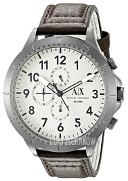 Armani Exchange Aeroracer Biały/Skóra Ø50 mm AX1757