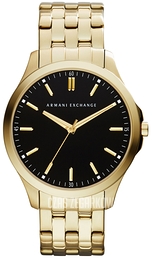 Armani Exchange Hampton Czarny/Stal w odcieniu złota Ø45 mm AX2145