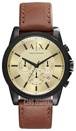 Armani Exchange Smart Żółte złoto/Skóra Ø44 mm AX2511
