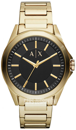 Armani Exchange Hampton Czarny/Stal w odcieniu złota Ø44 mm AX2619