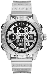 Armani Exchange D-Bolt Srebrny/Guma Ø46 mm AX2965