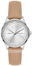 Armani Exchange Lady Hampton Srebrny/Skóra Ø36 mm AX5259