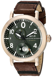 AVI-8 Lancaster Bomber Zielony/Skóra Ø48 mm AV-4038-03