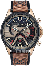 AVI-8 Hawker Harrier Ii Czarny/Skóra Ø44 mm AV-4056-06