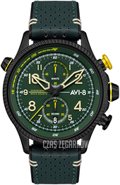 AVI-8 Hawker Hunter Zielony/Skóra Ø44 mm AV-4080-03