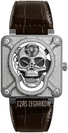 Bell & Ross Br 01 Szkieletowa tarczy/Skóra BR-01-LAUGHING-SKULL-FULL-DIAMON