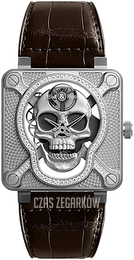 Bell & Ross Br 01 Szkieletowa tarczy/Skóra BR-01-LAUGHING-SKULL-LIGHT-DIAMO