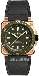 Bell & Ross Instruments Zielony/Skóra BR-03-92-DIVER-GREEN-BRONZE