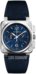Bell & Ross Br 03-94 Niebieski/Skóra BR0394-BLU-ST/SCA