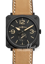 Bell & Ross Aviation Czarny/Skóra 39x39 mm BR S Heritage