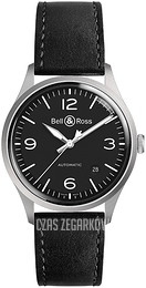 Bell & Ross Vintage Czarny/Skóra Ø38.5 mm BR-V1-92-BLACK-STEEL