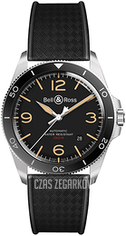 Bell & Ross Vintage Czarny/Guma Ø41 mm BR-V2-92-STEEL-HERITAGE-RUBBER