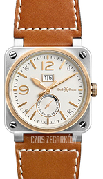 Bell & Ross BR 03-90 Srebrny/Skóra Ø42 mm BR0390-BICOLOR