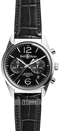 Bell & Ross BR 126 Czarny/Skóra Ø41 mm BRG126-BL-ST-SCR
