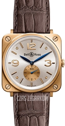 Bell & Ross BR S Mecanique Srebrny/Skóra Ø39 mm BRS-PKGOLD-PEARL_D