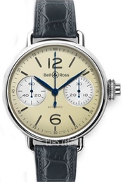 Bell & Ross WW1 Kremowy/Skóra Ø45 mm BRWW1-MONO-IVO-SCR