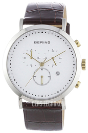 Bering Classic Biały/Skóra Ø40 mm 10540-534