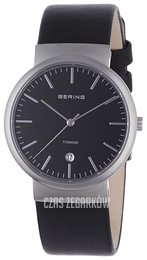 Bering Titanium Czarny/Skóra Ø37 mm 11036-402