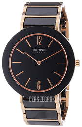 Bering Ceramic Czarny/Stal w kolorze różowego złota Ø35 mm 11435-746