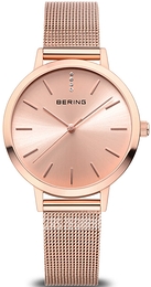 Bering Classic Różowe złoto/Stal w kolorze różowego złota Ø34 mm 13434-366