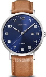 Bering Titanium Niebieski/Skóra Ø40 mm 18640-567